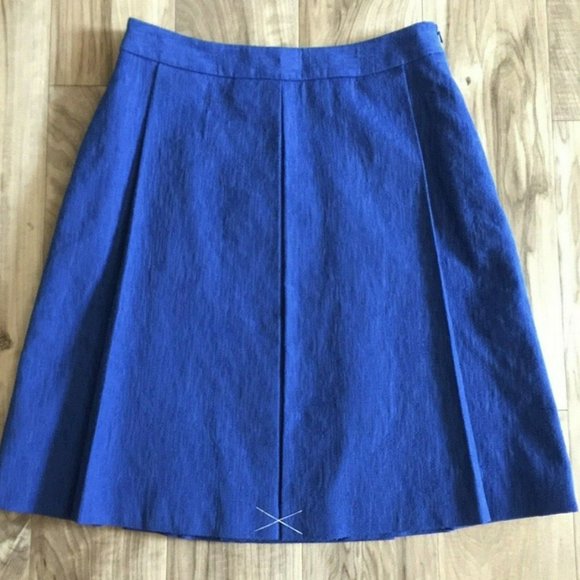 NEW Brooks Brothers Blue Box Pleated Skirt Size 6 Women Lined Pockets Preppy - Picture 1 of 8